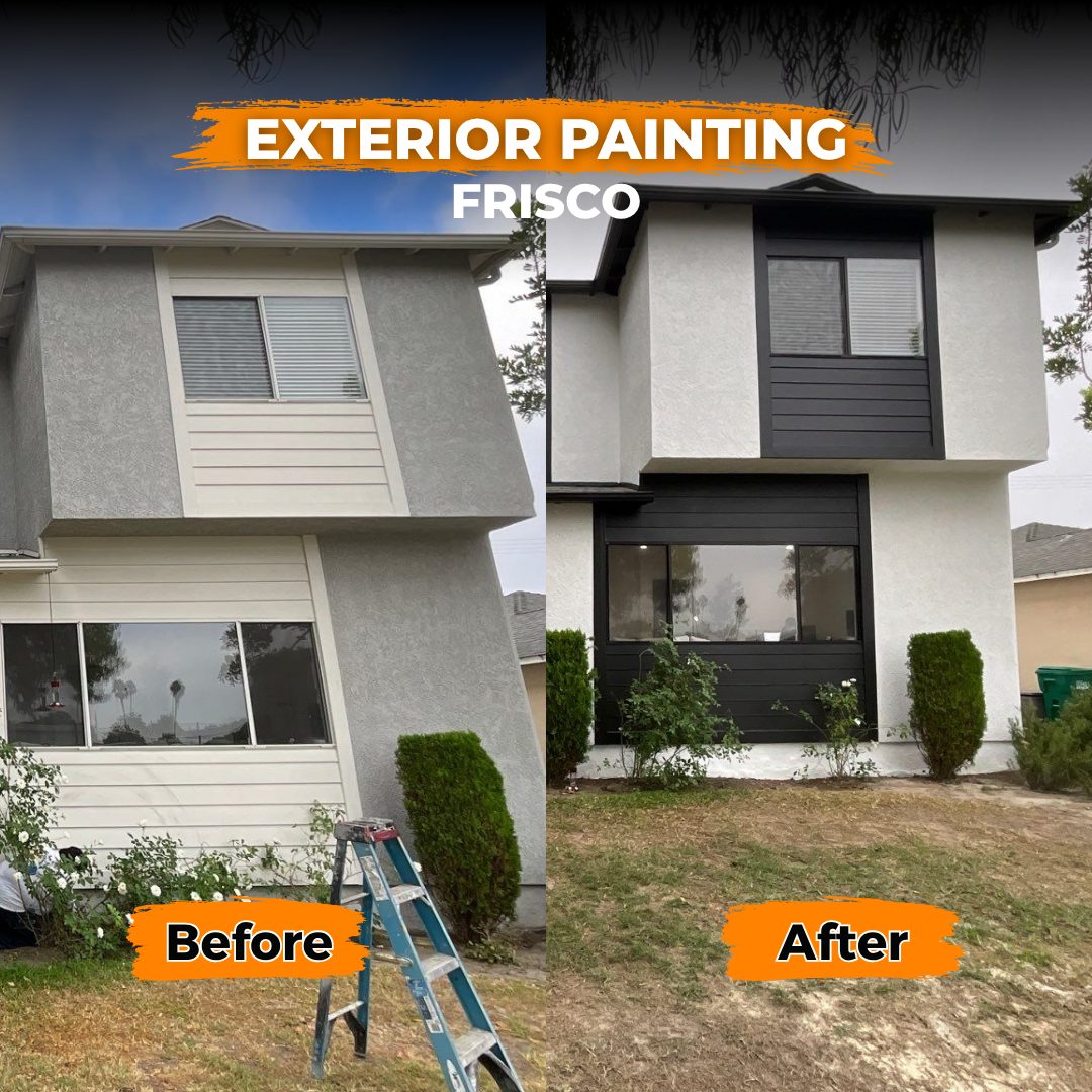 Full exterior repaint on a two-story home in Frisco