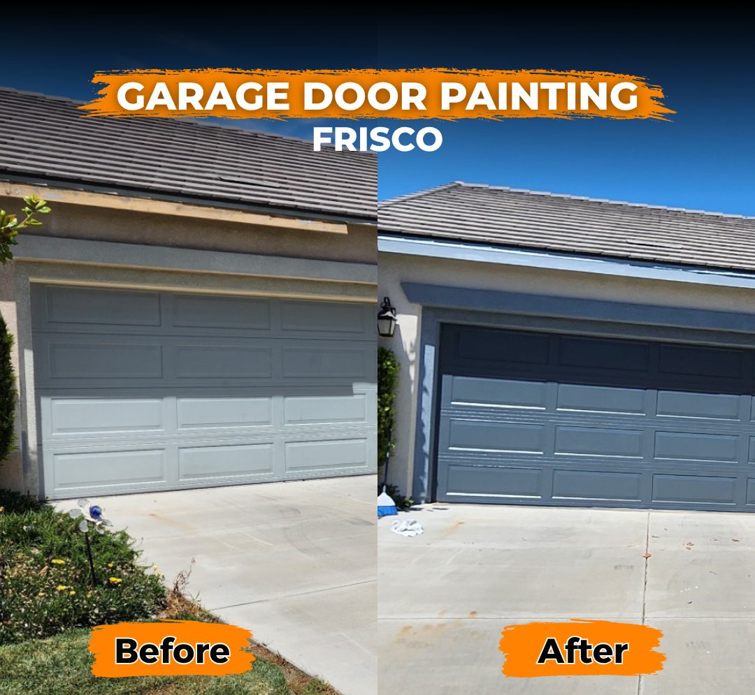 Garage door repainted in Frisco