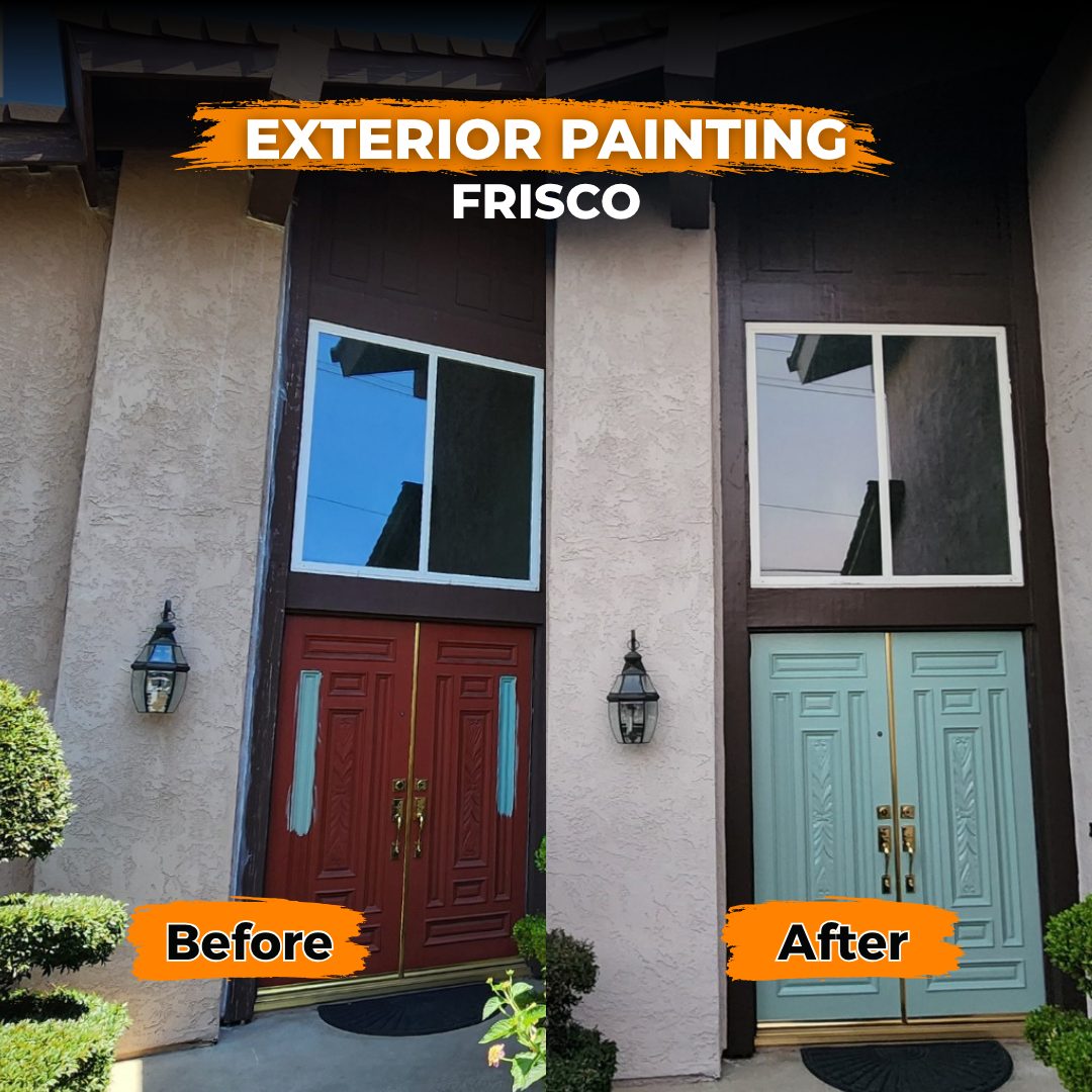Entryway and front doors repainted in Frisco